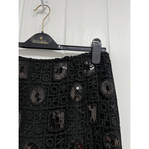 Muse Exclusively For Boston Proper Women's Beaded Sequin Black Skirt Size 6 - Picture 3 of 11